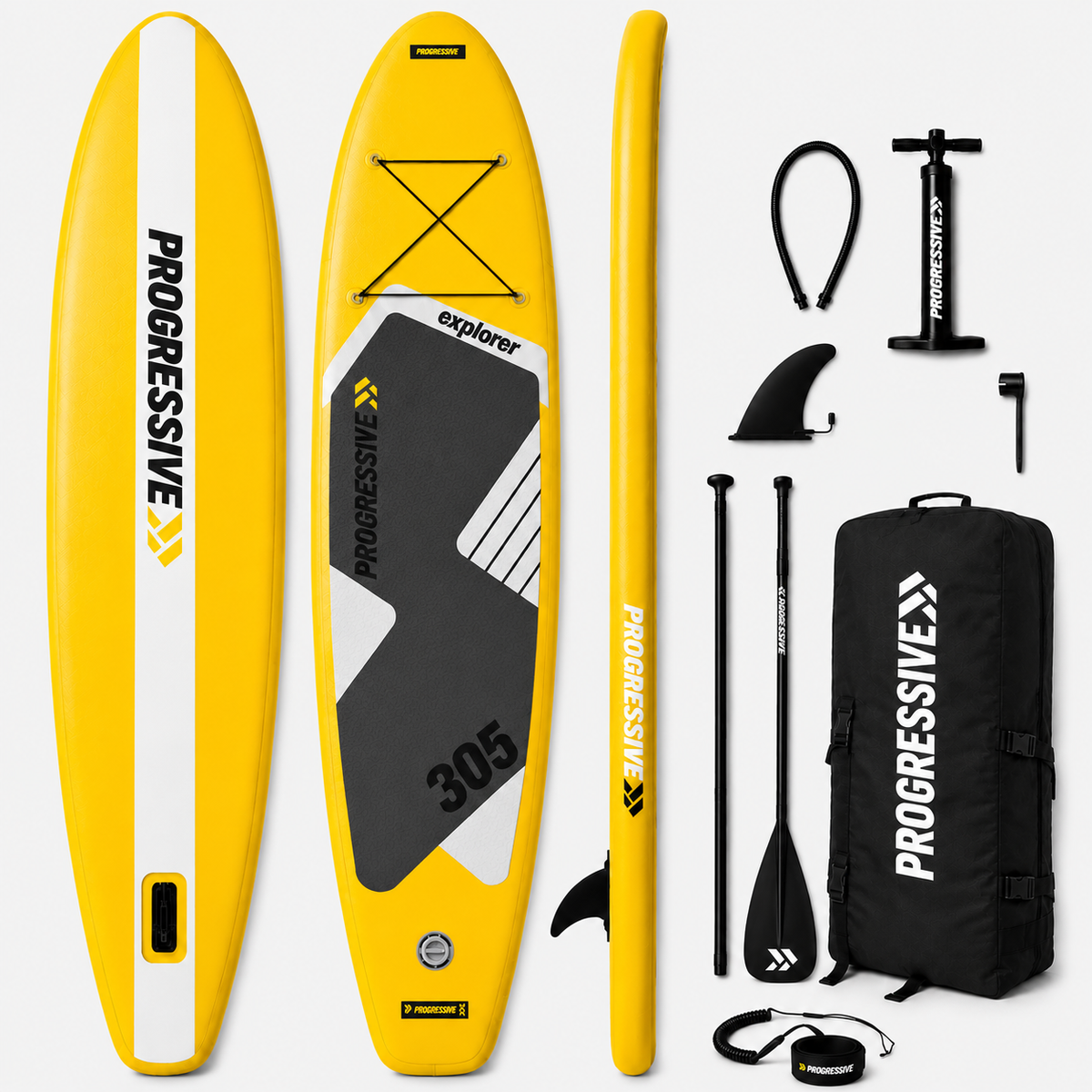 Supboard Progressive Explorer 10 – Paddleboard Set Complet cu Vâslă, Pompă și Rucsac