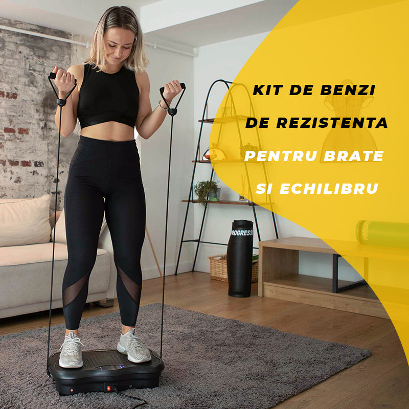 progressive romania aparat vibromasaj progressive ultrafit kit de benzi de rezistenta pentru brate si echilibru