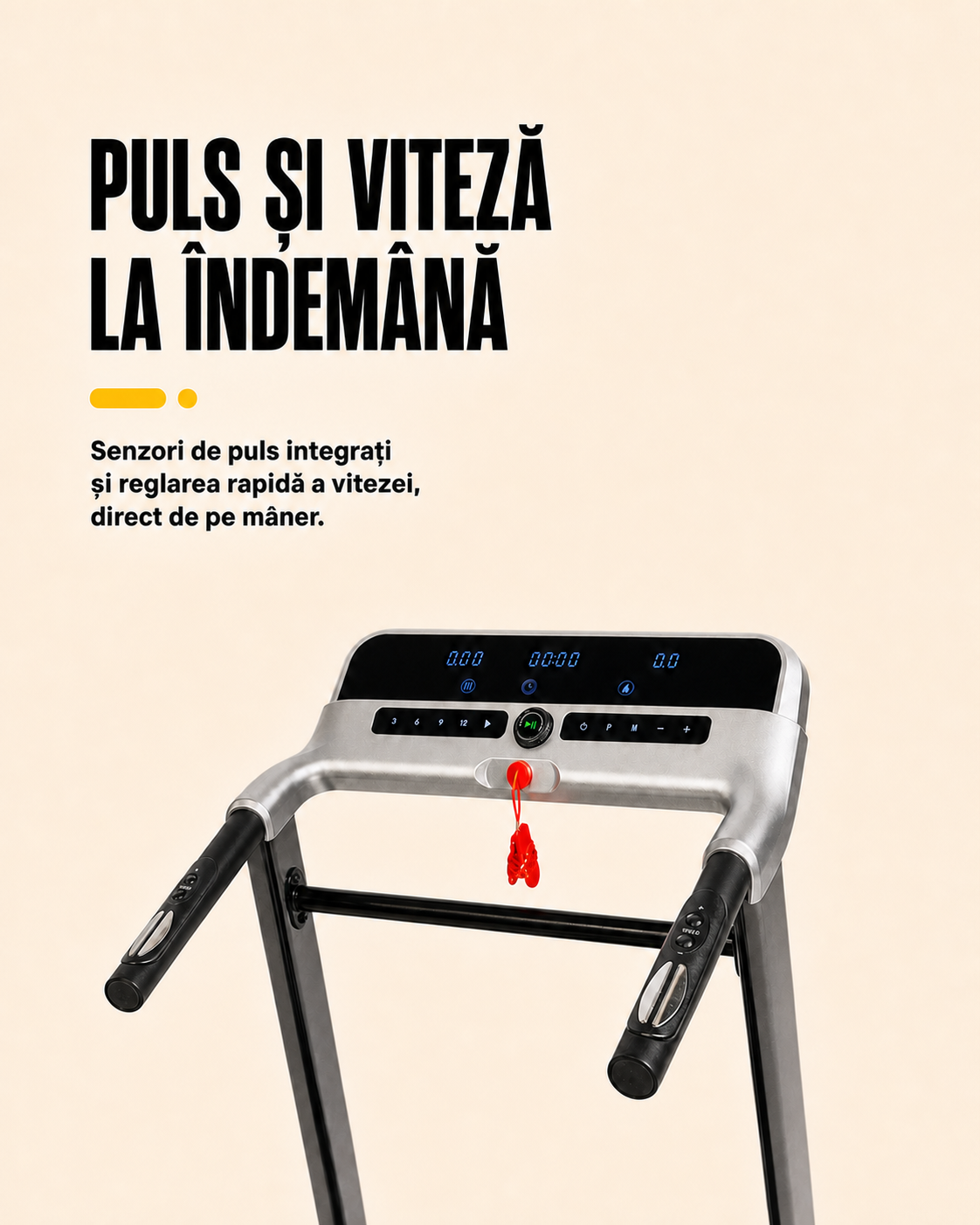 Banda alergare electrica Progressive RUN1800, motor 3CP, viteza 1-12 km/h, greutate suportata 120kg, suprafata alergare 110x41cm