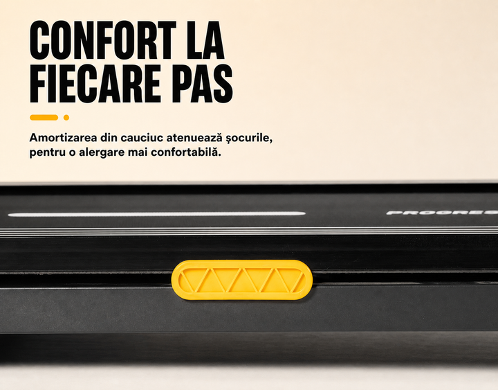 Banda alergare electrica Progressive RUN3000, motor 4CP, inclinare automata 10%, viteza 1-14 km/h, greutate suportata 120kg, suprafata alergare 128x46cm, aplicatii Kinomap, Zwift