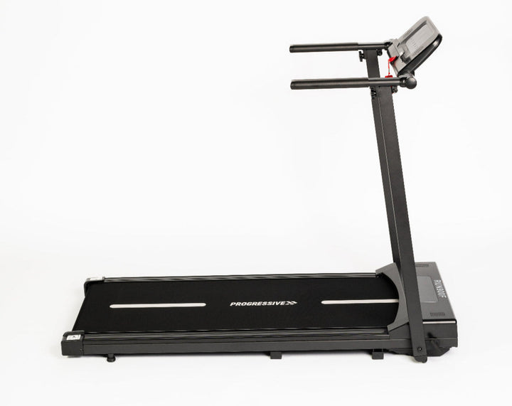 Banda alergare electrica Progressive RUN900F, motor 3CP, viteza 1-10 km/h, greutate suportata 120kg, suprafata alergare 104x39cm, aplicatii Kinomap, Zwift