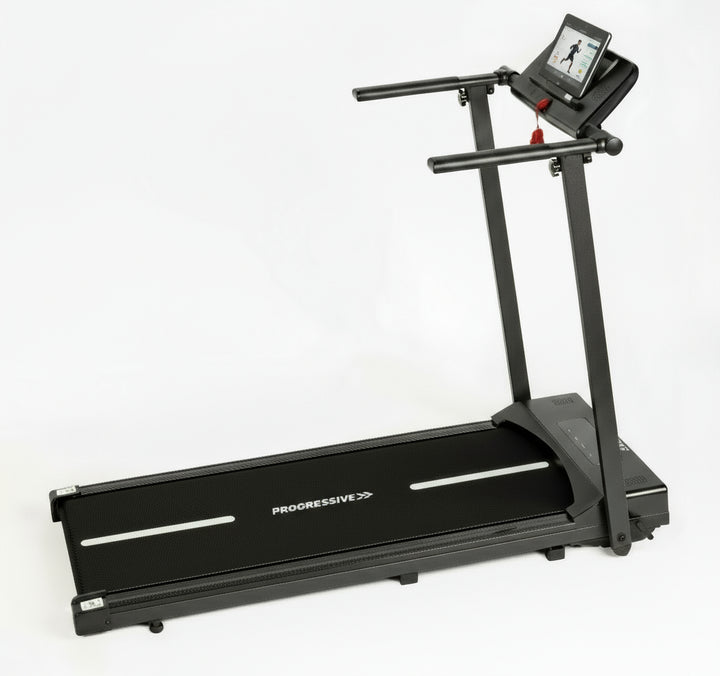 Banda alergare electrica Progressive RUN900F, motor 3CP, viteza 1-10 km/h, greutate suportata 120kg, suprafata alergare 104x39cm, aplicatii Kinomap, Zwift