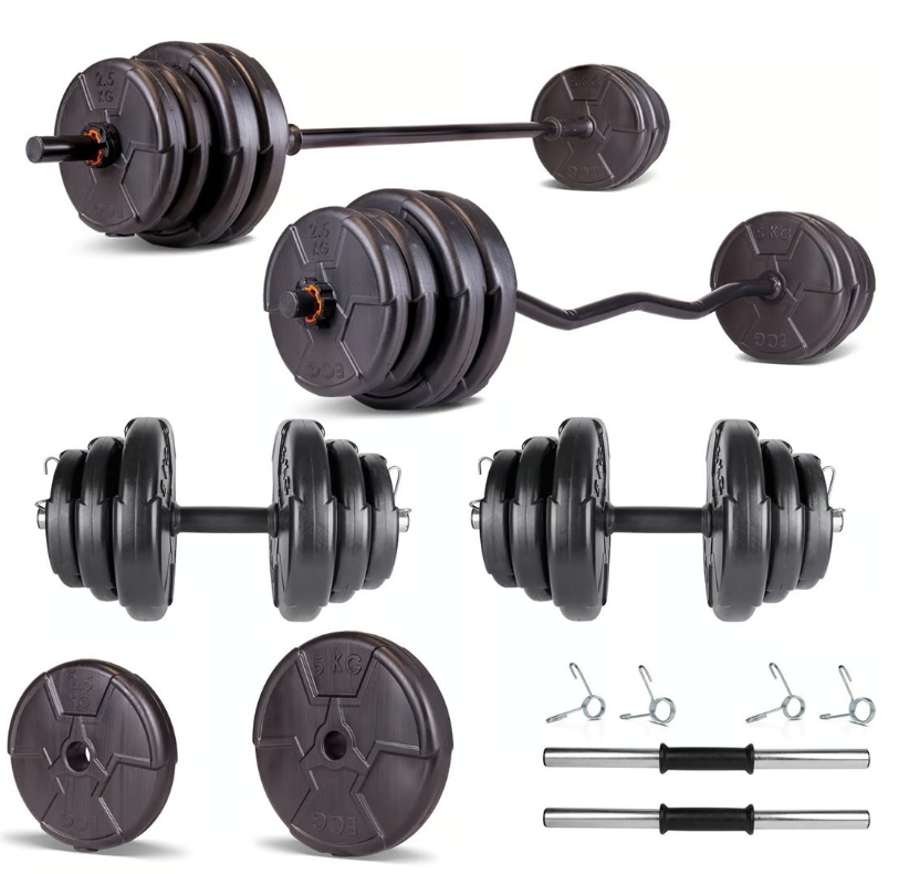 Haltera si gantere reglabile de 38 KG cu 2 bare de 40 cm lungime