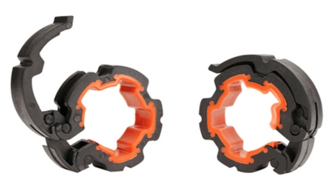 Set gantere reglabile de 10 KG cu 2 bare de 40 cm lungime si cleme prindere, orange negru
