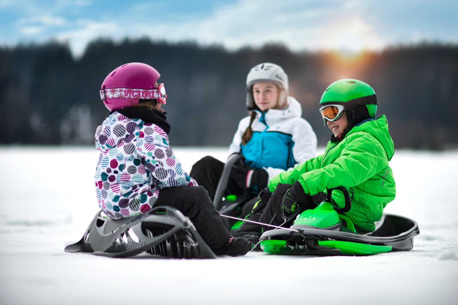 Sanie bob cu volan, sistem franare, Stratos