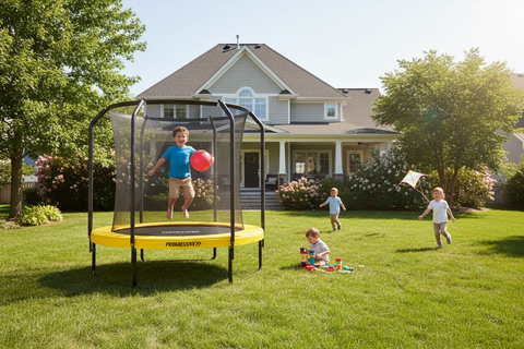 Trambulina Copii de exterior Premium Flex™ Epic 305 CM cu scara inclusa, model 2024