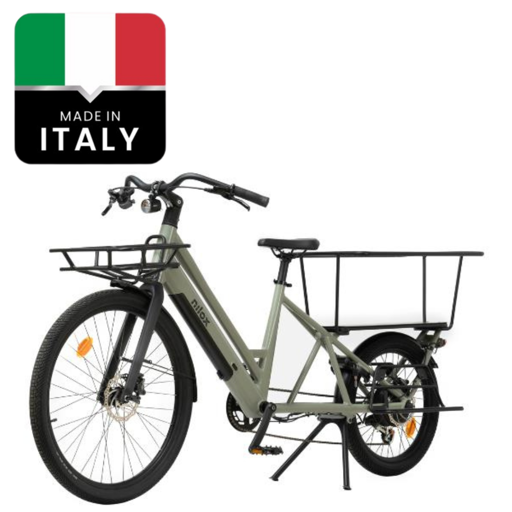 Bicicleta Electrica  Nilox Cargo Ebike C3 - Cargo Long - Verde