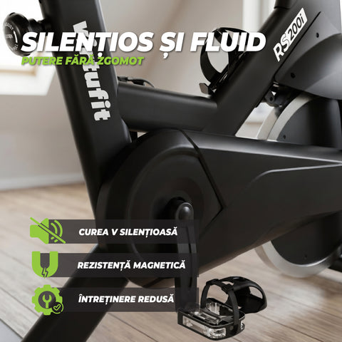 Bicicleta cycling VirtuFit RS200i - Indoor Cycle model 2026 cu rezistenta magnetica
