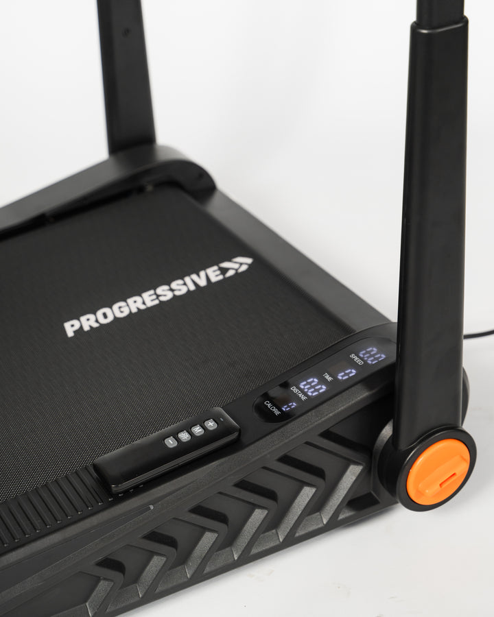 Banda de mers alergare electrica Progressive WalkPro2.0, motor 1.5 CP, viteza 1-8 km/h, greutate suportata 100kg, suprafata alergare 85x42cm, aplicatii Kinomap, Zwift