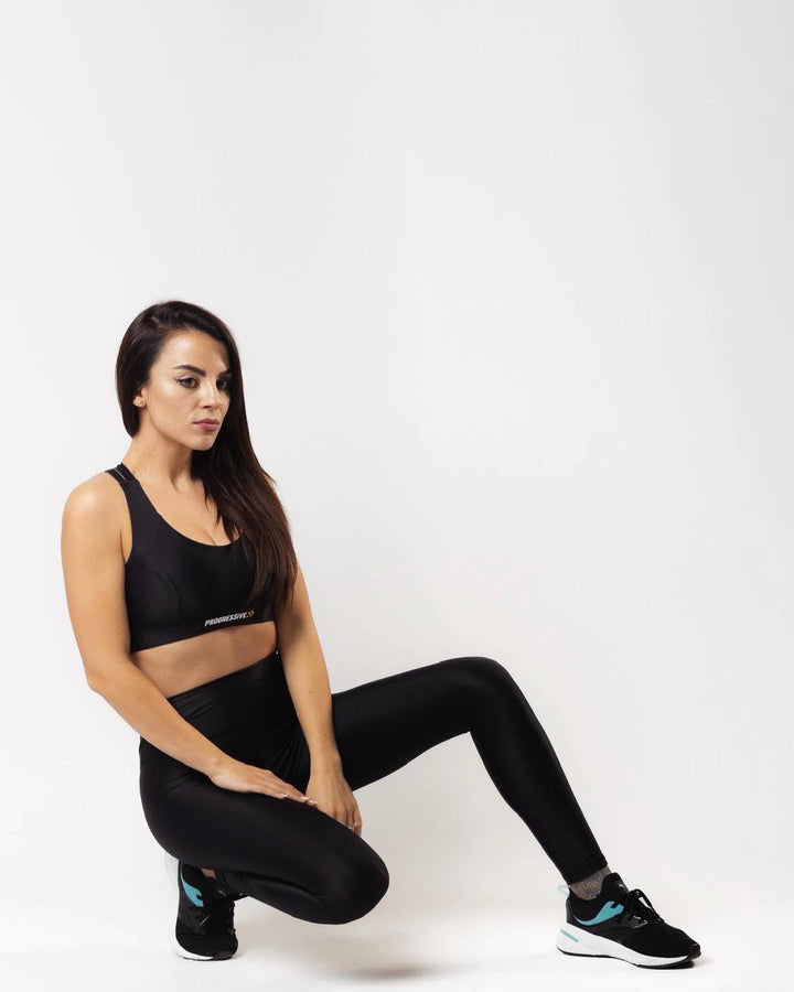 Set fitness bustiera si colanti Progressive FitLook Black