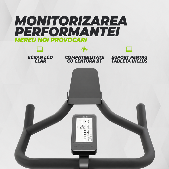 Bicicleta cycling VirtuFit RS200i - Indoor Cycle model 2026 cu rezistenta magnetica