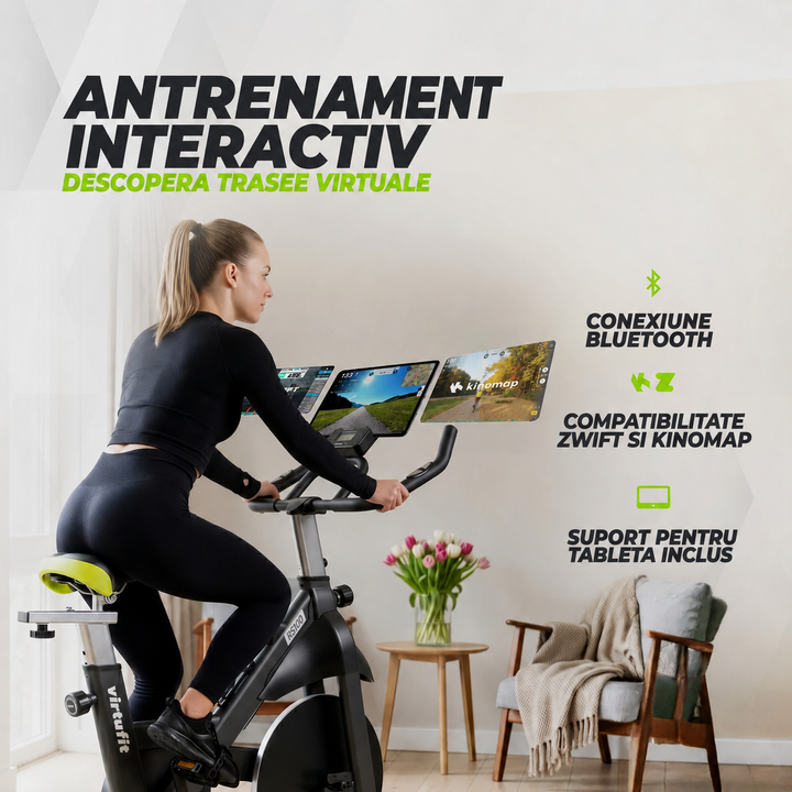Bicicleta cycling VirtuFit RS100 - Indoor Cycle cu rezistenta magnetica