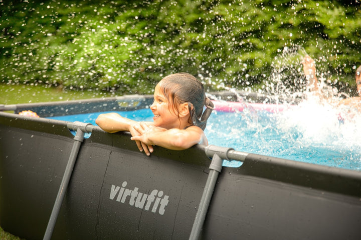 Piscina VirtuFit rectangulara - 400 x 200 x 122 cm - Antracit - Include pompa de filtrare