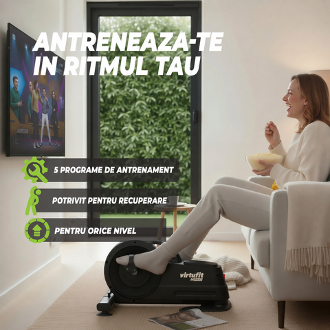 Bicicleta de exercitii pliabila cu display si franare magnetica motorizata VirtuFit MB450