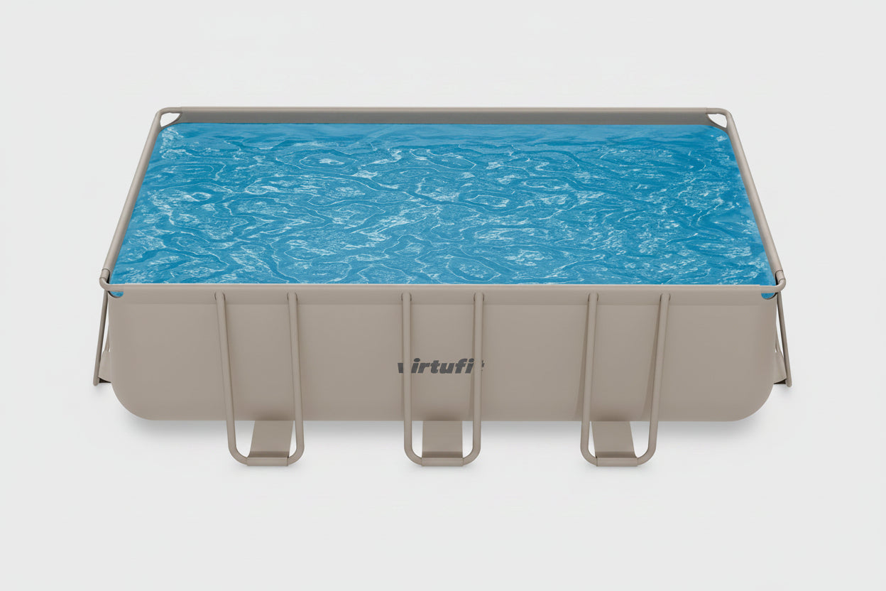 Piscina VirtuFit rectangulara - 400 x 200 x 122 cm - Beige - Include pompa de filtrare