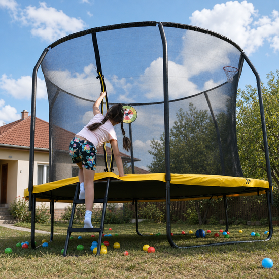 Trambulina Copii de exterior PREMIUM Flex™ Mini 150 CM pentru 1-2 copii, model 2025