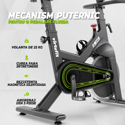 Bicicleta cycling VirtuFit RS200i - Indoor Cycle model 2026 cu rezistenta magnetica