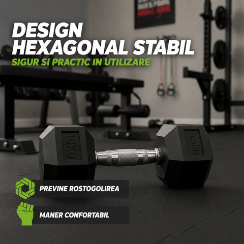 Gantera Hexagonala VirtuFit Hexa Pro 1 - 40 kg