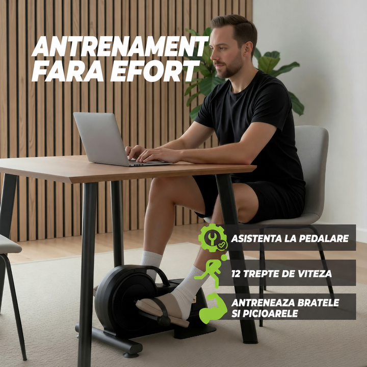 Bicicleta de exercitii pliabila cu display si franare magnetica motorizata VirtuFit MB450