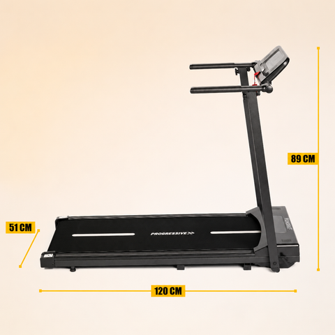 Banda alergare electrica Progressive RUN900F, motor 3CP, viteza 1-10 km/h, greutate suportata 120kg, suprafata alergare 104x39cm, aplicatii Kinomap, Zwift