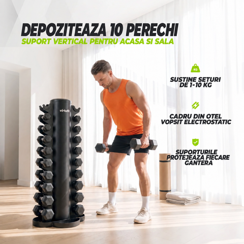 Suport vertical pentru gantere Virtufit