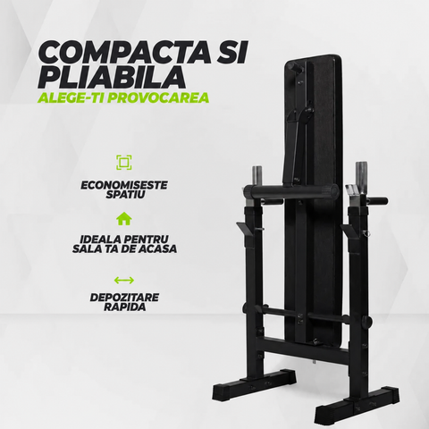 Banca de antrenament greutati si abdomen ajustabila VirtuFit Compact