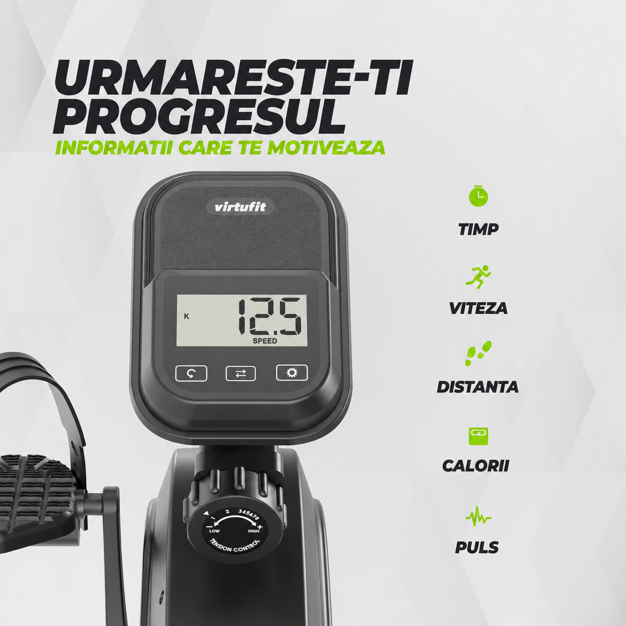 Bicicleta de exercitii Virtufit RB100 (model 2026) cu rezistenta magnetica