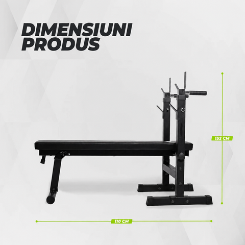Banca de antrenament greutati si abdomen ajustabila VirtuFit Compact