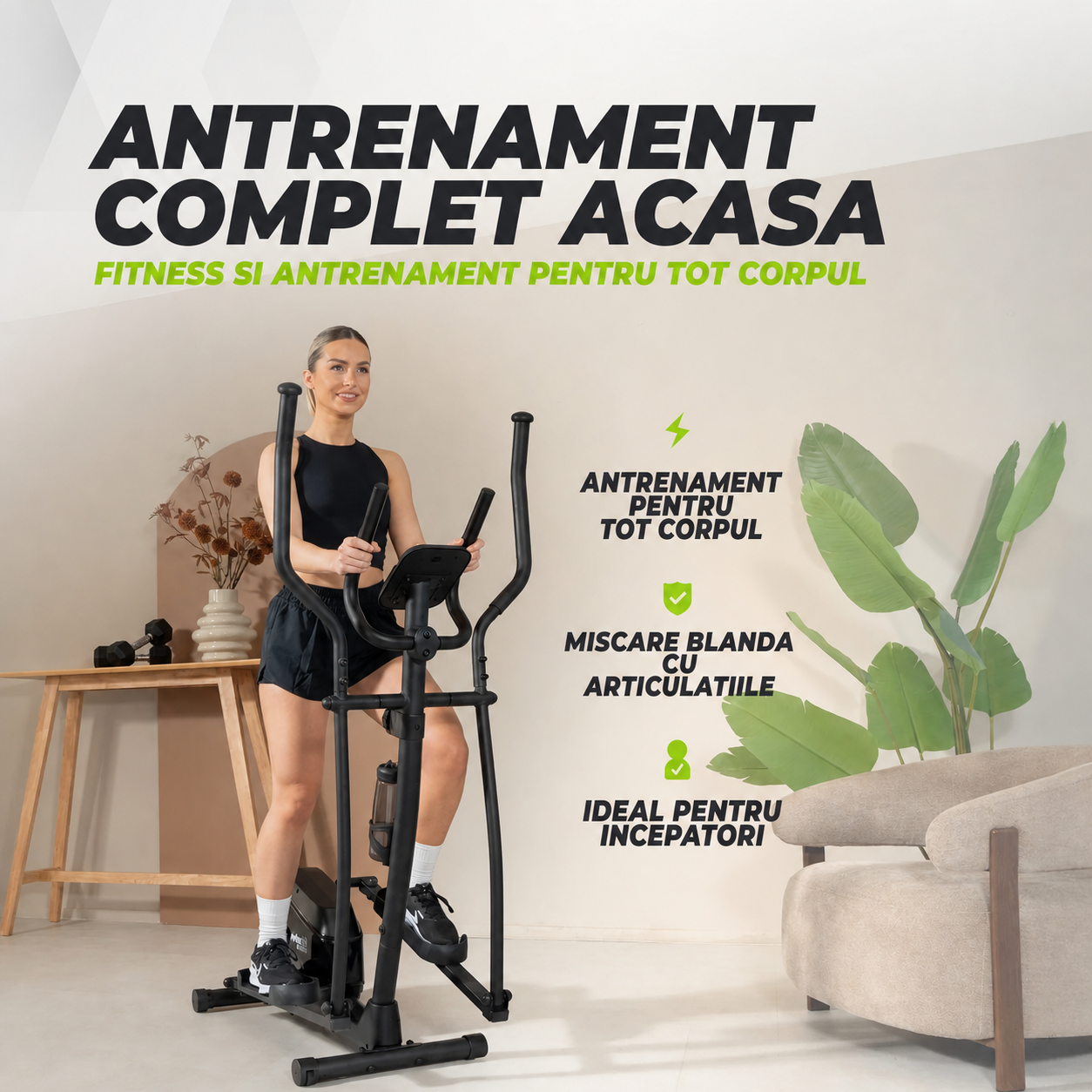 Bicicleta eliptica VirtuFit CTR100 (model 2026) cu rezistenta magnetica