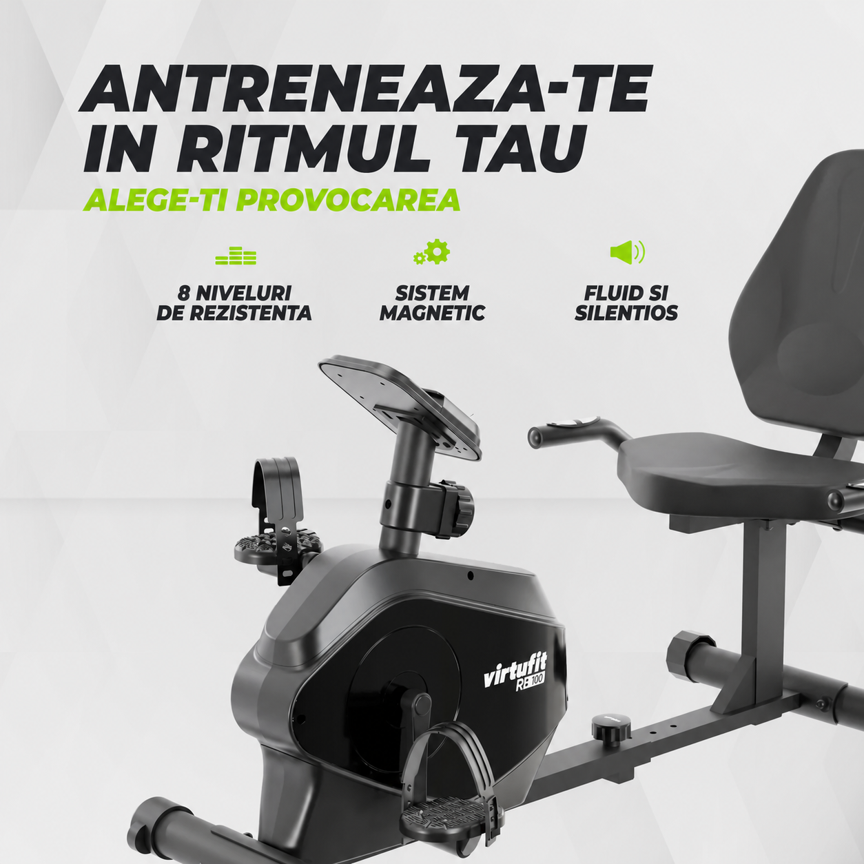 Bicicleta de exercitii Virtufit RB100 (model 2026) cu rezistenta magnetica
