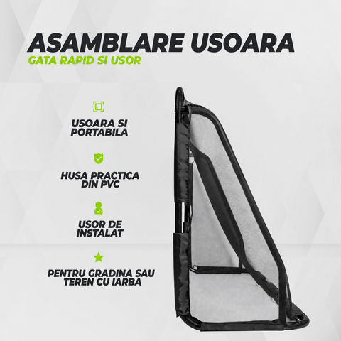 Poarta VirtuFit Football Goal Pro - Dimensiune - 120 x 80 cm