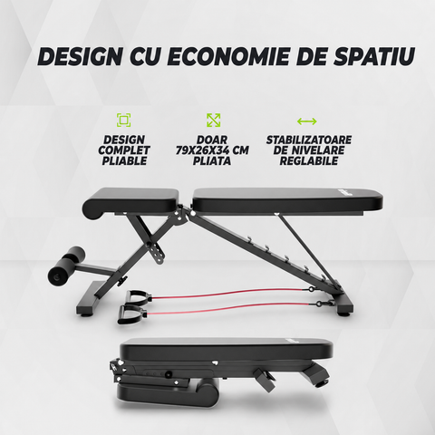 Bancă de fitness pliabilă și reglabilă VirtuFit FB100