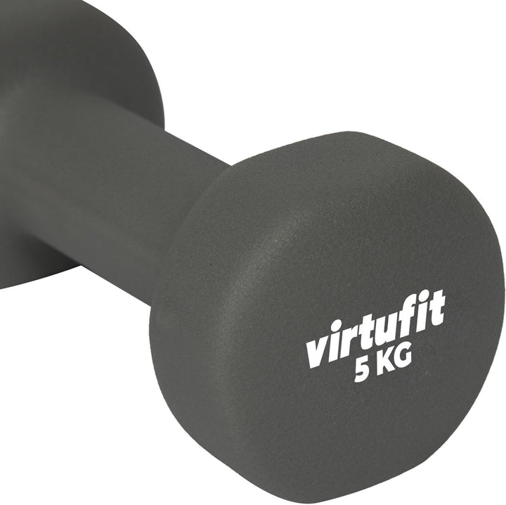Set Gantere VirtuFit Vinyl Pro 2 x  5 kg - Gri Inchis