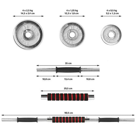 Set Gantere si Haltera HMS STC21 Otel Cromat 21 kg