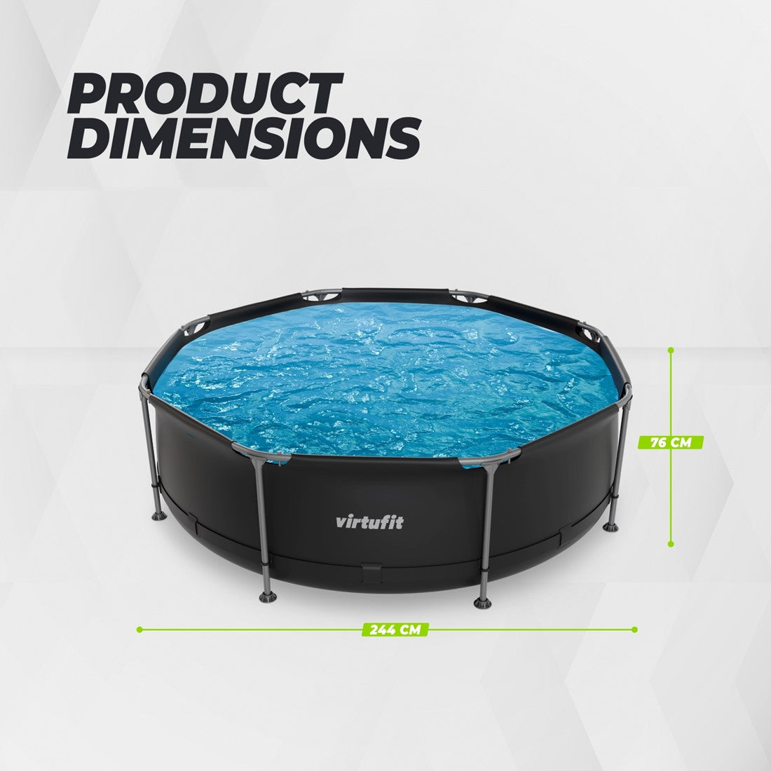 Piscina VirtuFit rotunda  244 cm diametru cu sistem filtrare inclus si cadru metalic