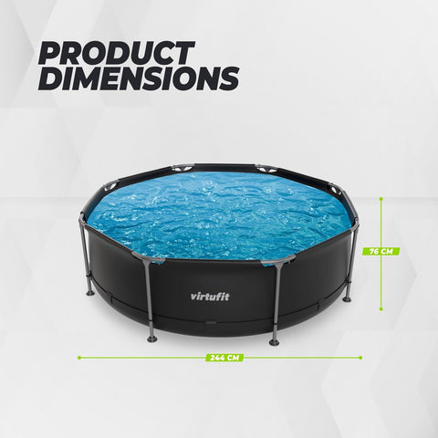 Piscina VirtuFit rotunda  244 cm diametru cu sistem filtrare inclus si cadru metalic