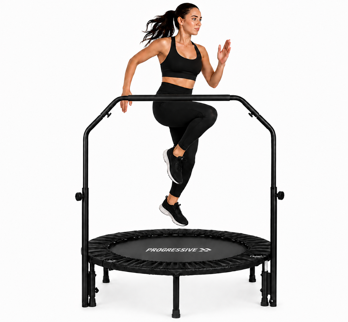 Trambulina Fitness Progressive pliabila cu maner ajustabil