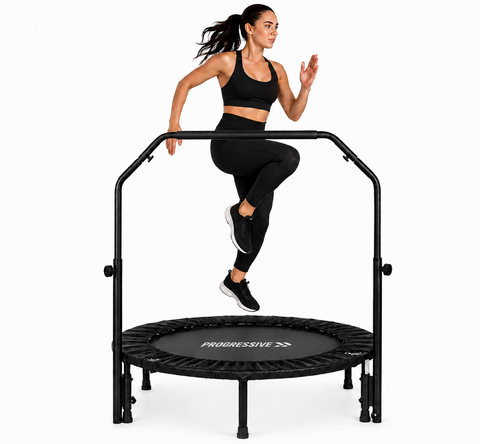 Trambulina Fitness Progressive pliabila cu maner ajustabil