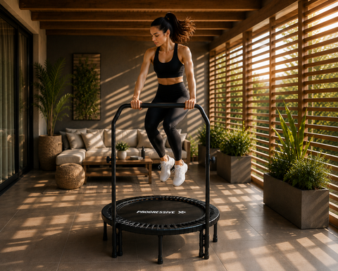 Trambulina Fitness Progressive pliabila cu maner ajustabil