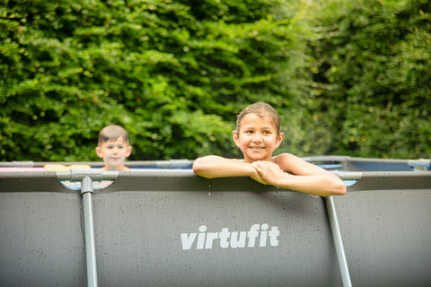 Piscina VirtuFit rectangulara - 400 x 200 x 122 cm - Antracit - Include pompa de filtrare