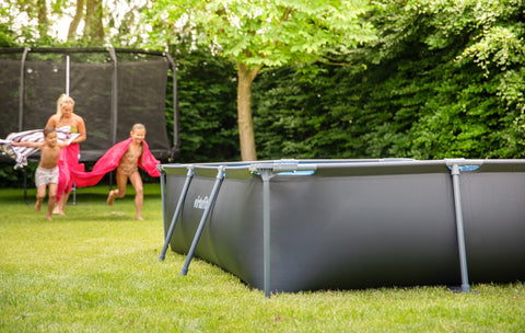 Piscina VirtuFit rectangulara - 400 x 200 x 122 cm - Antracit - Include pompa de filtrare