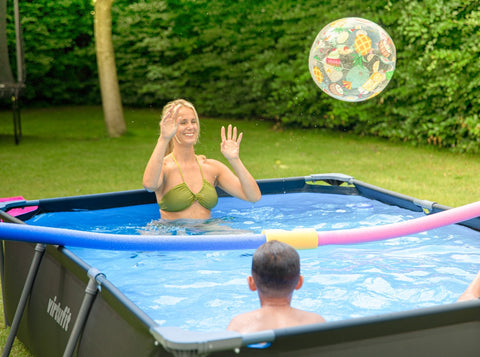 Piscina VirtuFit rectangulara - 400 x 200 x 122 cm - Antracit - Include pompa de filtrare