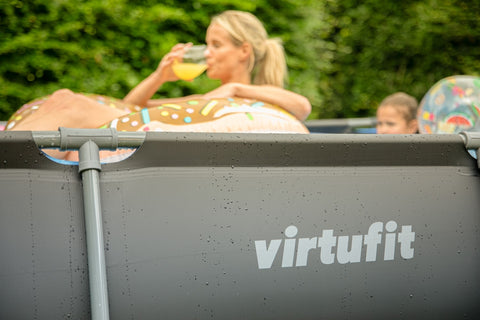 Piscina VirtuFit rectangulara - 400 x 200 x 122 cm - Antracit - Include pompa de filtrare