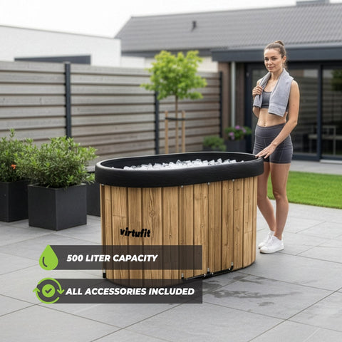 Cada gheata cu aspect de lemn ovala - 500 litri - Accesorii incluse