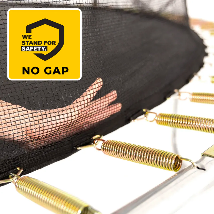 Plasa protectie pentru trambulina FLEX cu fermoar in forma de L si sistem "NO GAP"
