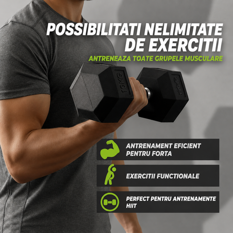 Gantera Hexagonala VirtuFit Hexa Pro 1 - 40 kg