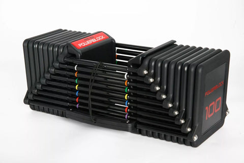 Gantere reglabile Powerblock Pro 100 Commercial cu Pro Rack Stand
