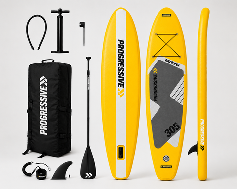 SUP Progressive Explorer 10 – Paddleboard Set Complet cu Vâslă, Pompă și Rucsac