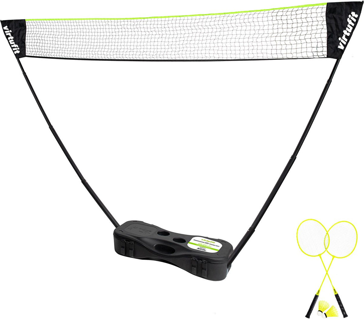 Set Fileu Portabil 2 in 1 Badminton si Tenis cu Rachete si Caseta de depozitare VirtuFit