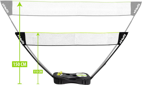 Set Fileu Portabil 2 in 1 Badminton si Tenis cu Rachete si Caseta de depozitare VirtuFit